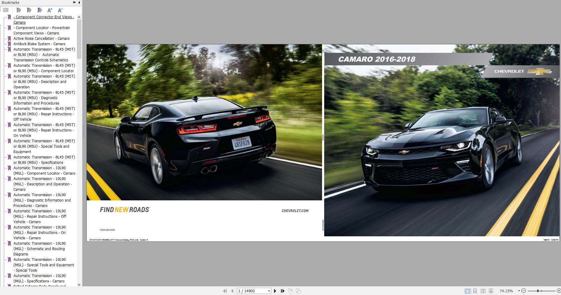 Chevrolet Camaro 2016 2018 Service Repair Manual 1