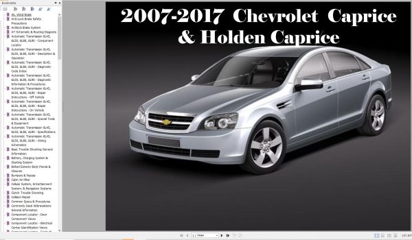 Chevrolet Caprice and Holden Caprice 2007 2017 Service Repair Manual 1