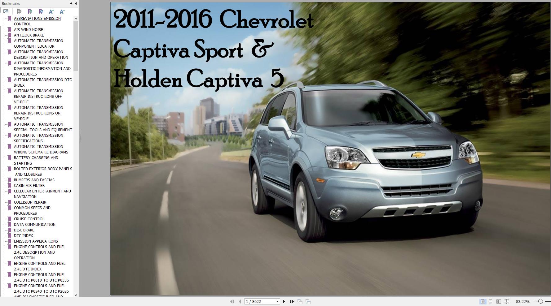 Chevrolet Captiva Sport Holden Captiva 5 2011 2016 Service Repair Manual 1