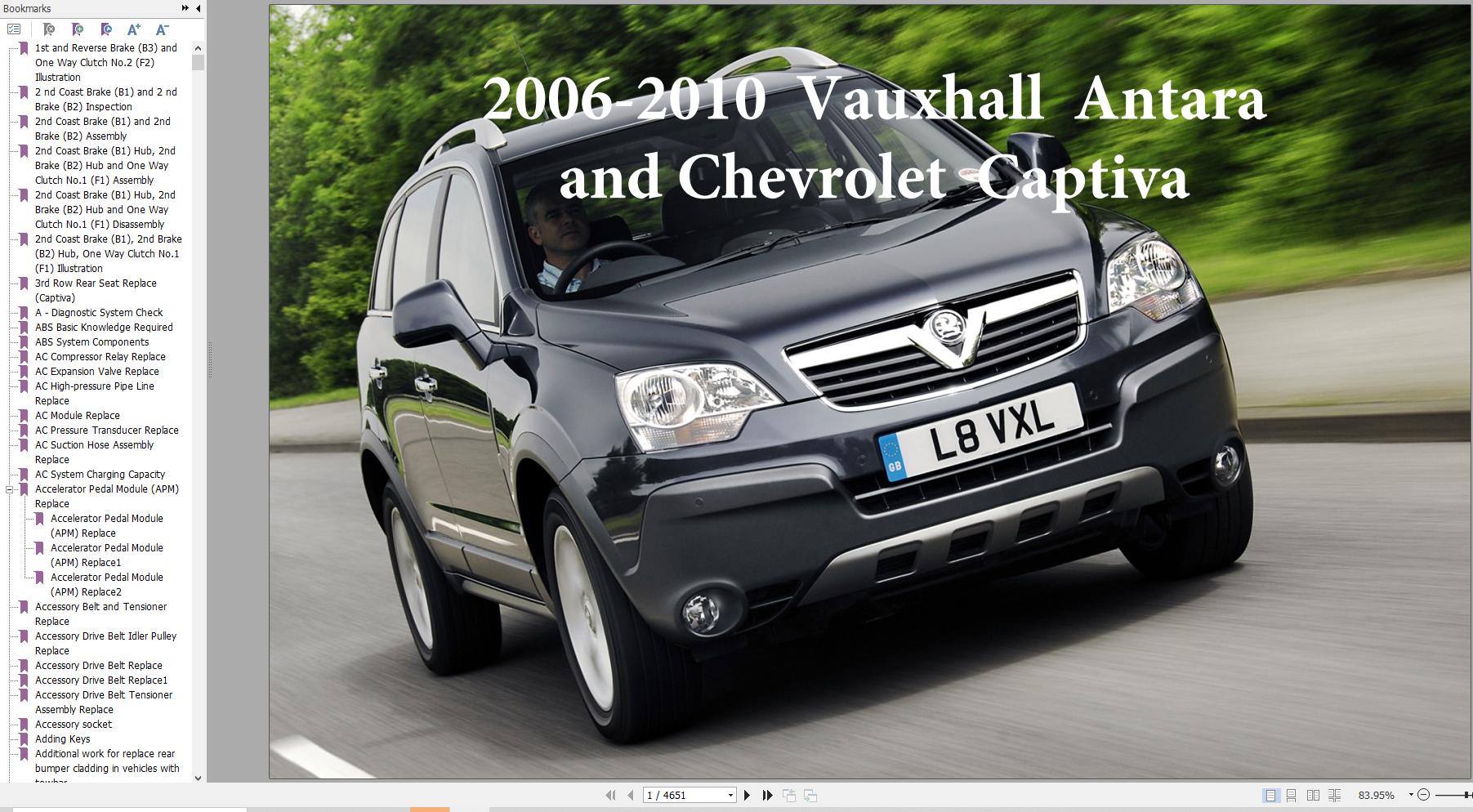 Chevrolet Captiva and Vauxhall Antara 2006 2010 Service Repair Manual 1