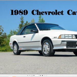 Chevrolet Cavalier 1989 Service Repair Manual 1