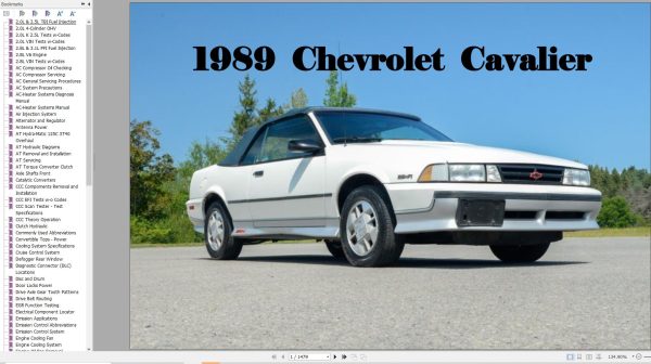 Chevrolet Cavalier 1989 Service Repair Manual 1