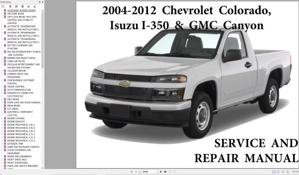 Chevrolet Colorado Isuzu I 350 GMC Canyon 2004 2012 Service Repair Manual 1