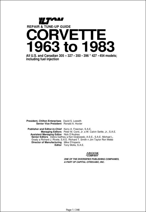 Chevrolet Corvette 1963 1983 Service Repair Manual 3