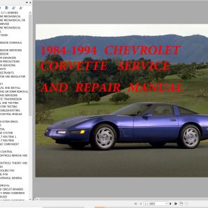 Chevrolet Corvette 1984 1994 Service Repair Manual 1