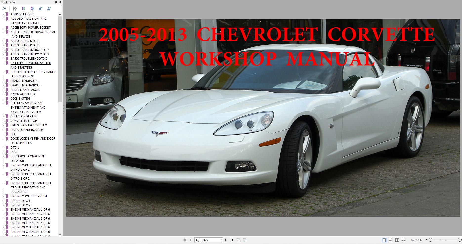 Chevrolet Corvette 2005 2013 Service Repair Manual 1