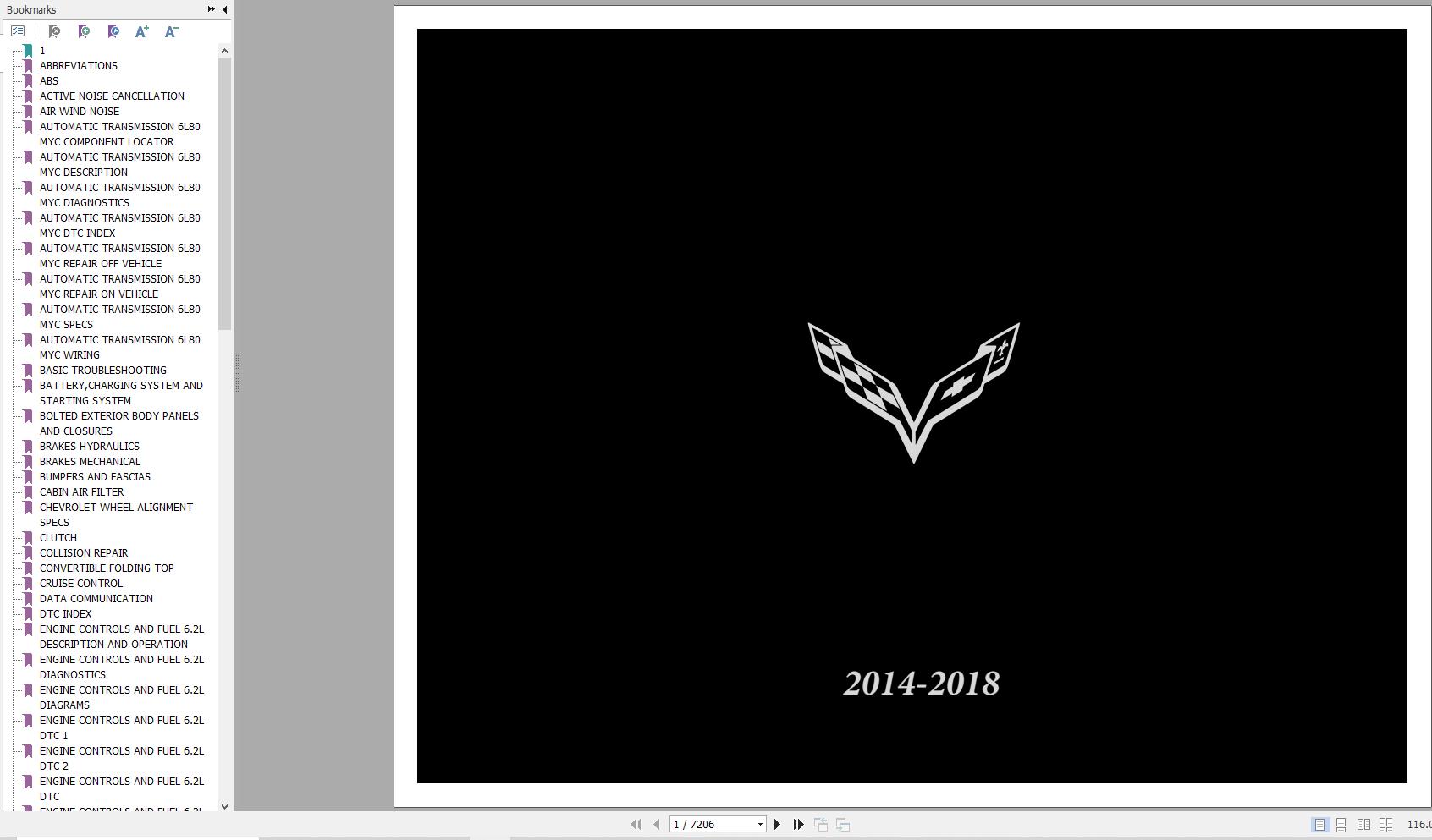 Chevrolet Corvette C7 2014 2018 Service Repair Manual 1