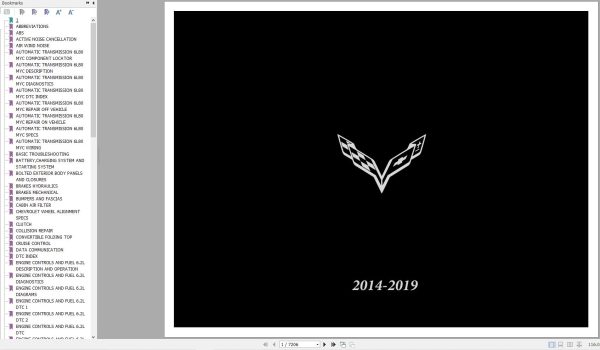 Chevrolet Corvette C7 2014 2019 Service Repair Manual 1