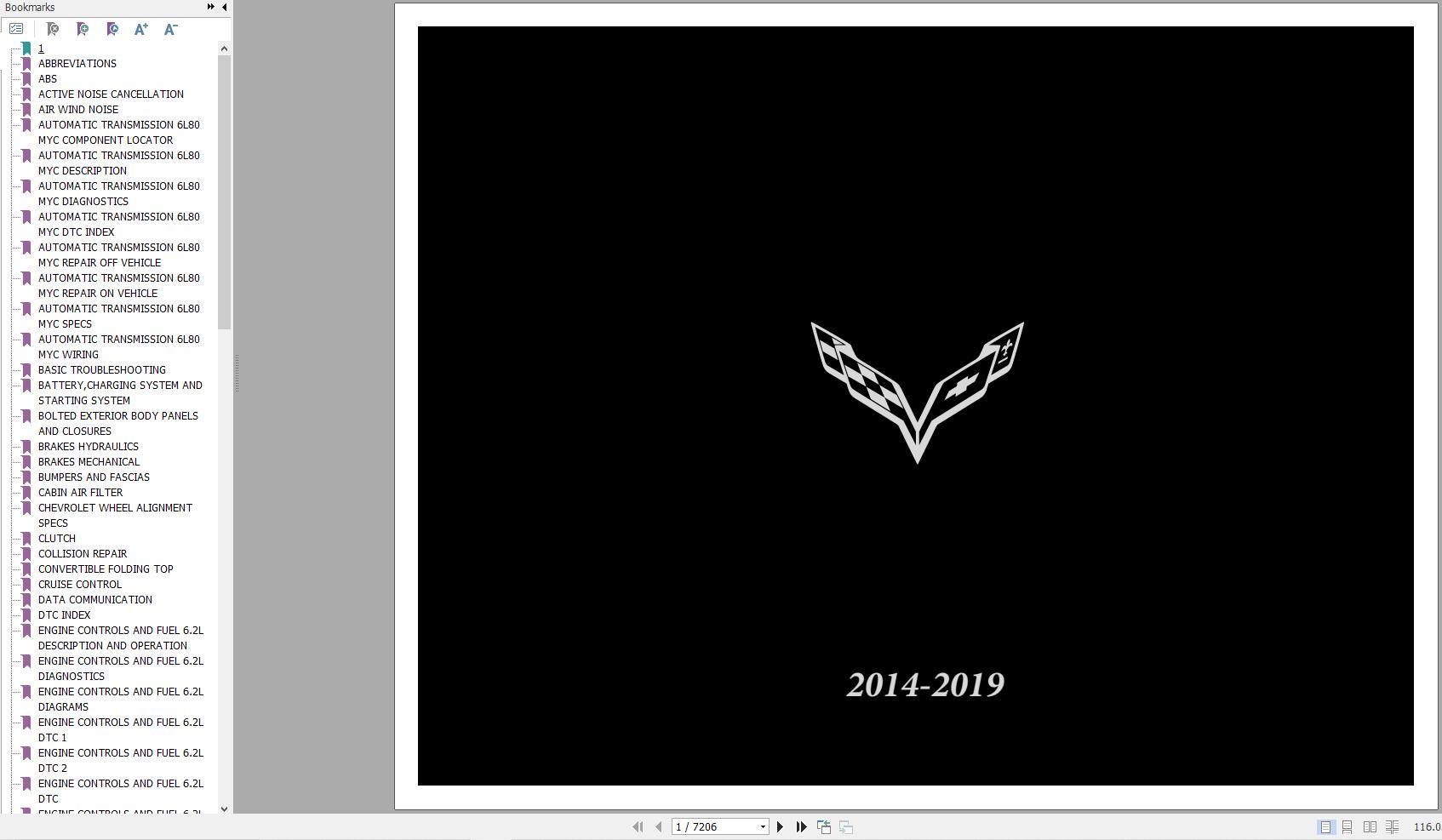 Chevrolet Corvette C7 2014 2019 Service Repair Manual 1