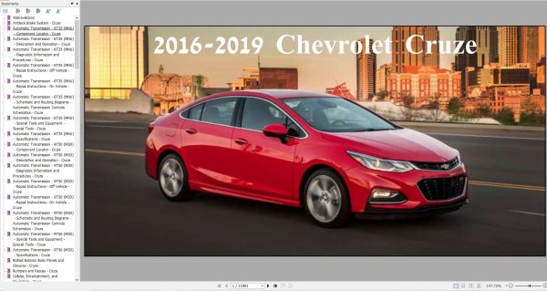 Chevrolet Cruze 2016 2019 Service Repair Manual 1
