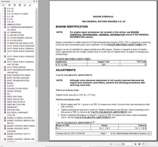 Chevrolet G Series P Series 1994 Service Repair Manual 1