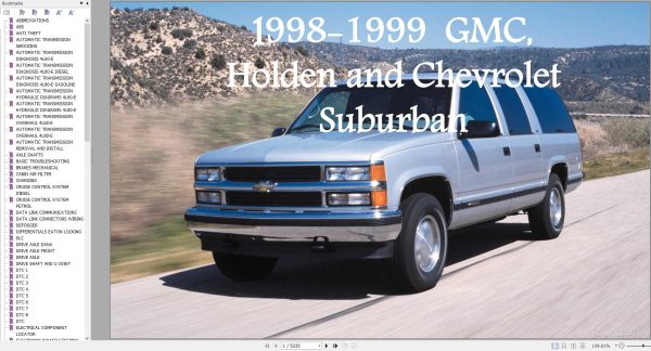 Chevrolet GMC Holden Suburban 2000 Service Repair Manual 1