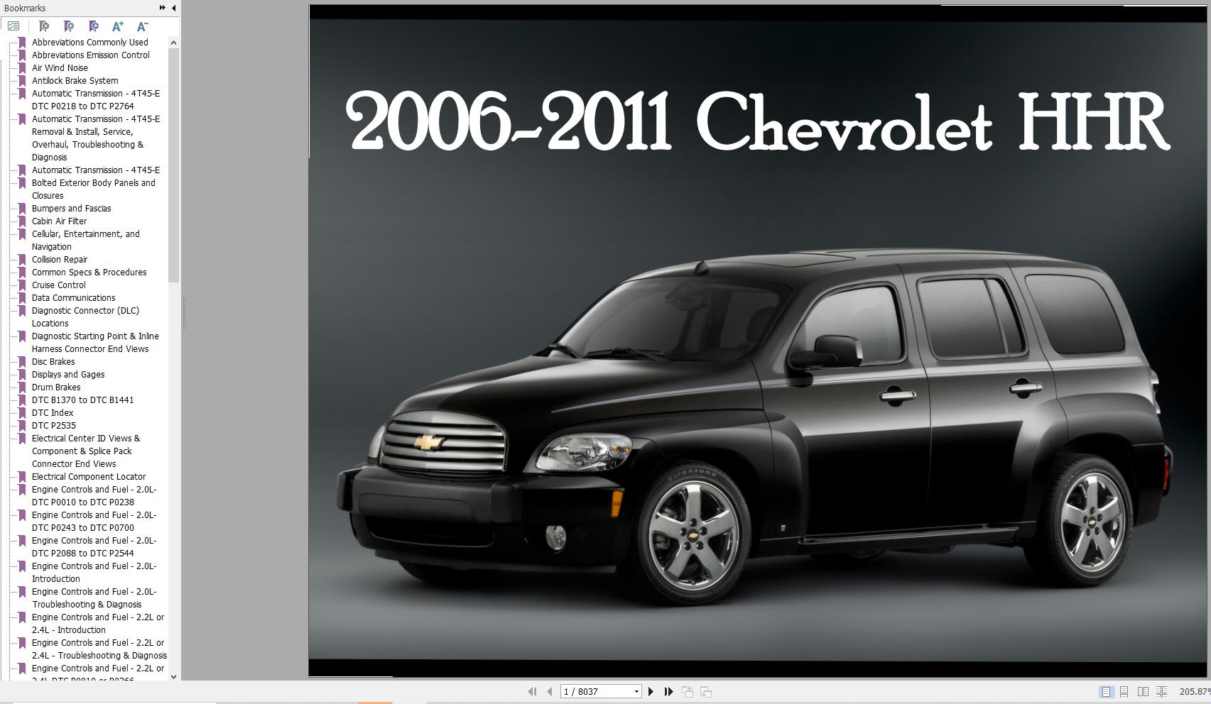 Chevrolet HHR 2006 2011 Service Repair Manual 1