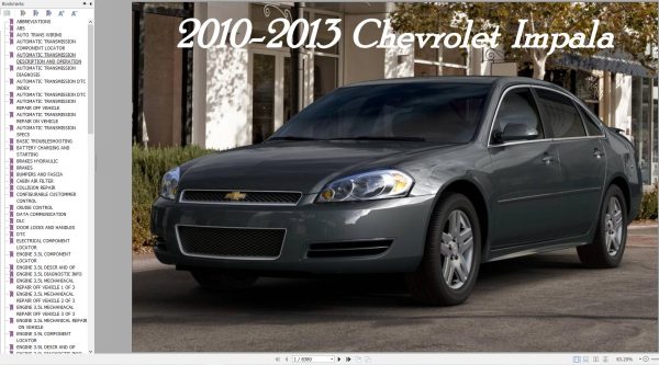 Chevrolet Impala 2010 2013 Service Repair Manual 1