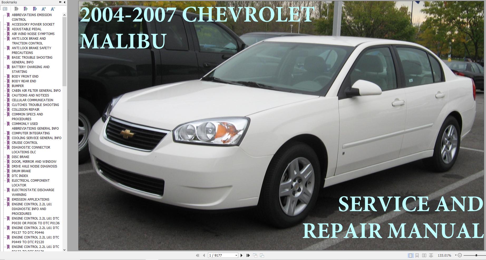Chevrolet Malibu 2004 2007 Service Repair Manual 1