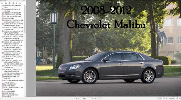 Chevrolet Malibu 2008 2012 Service Repair Manual 1