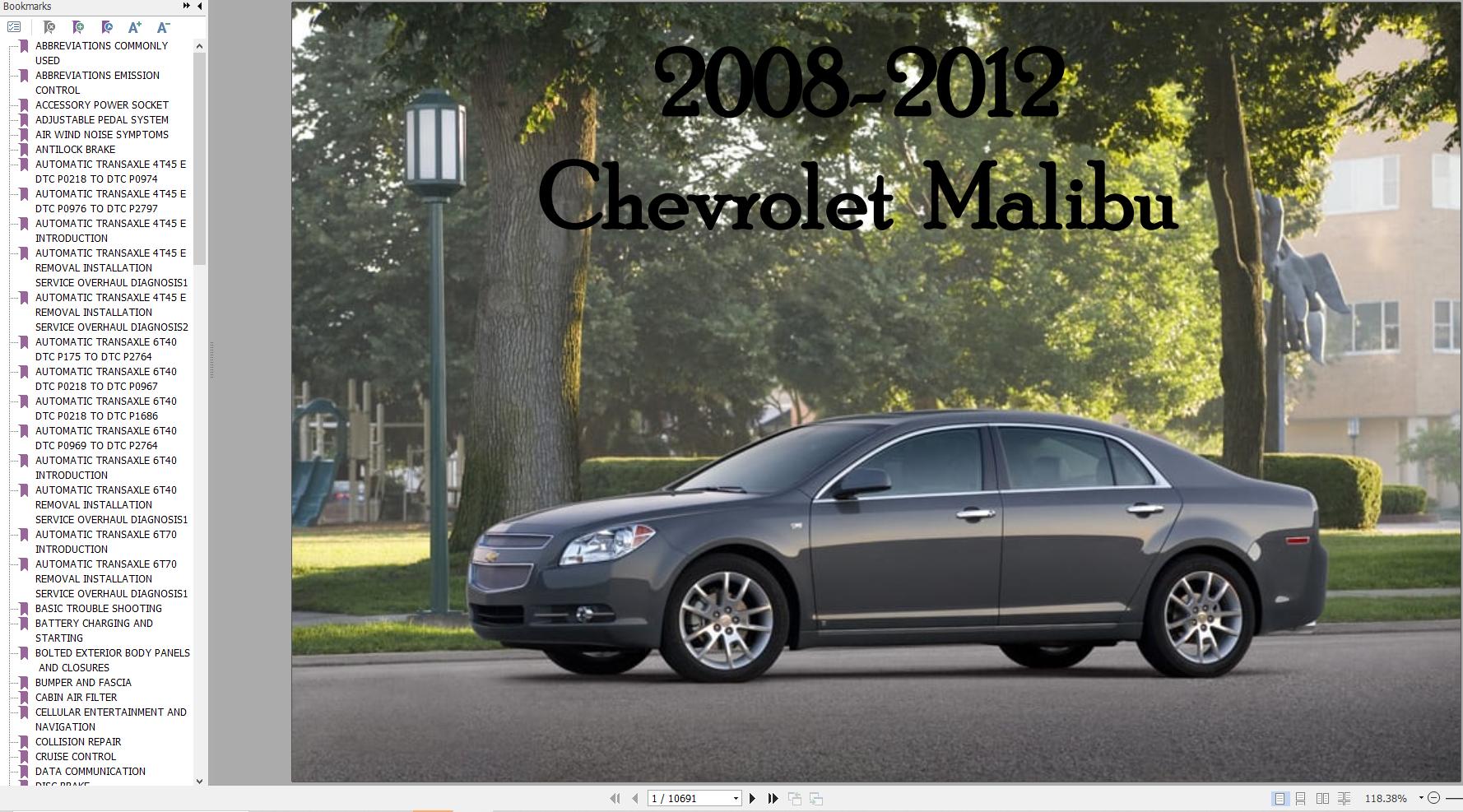 Chevrolet Malibu 2008 2012 Service Repair Manual 1
