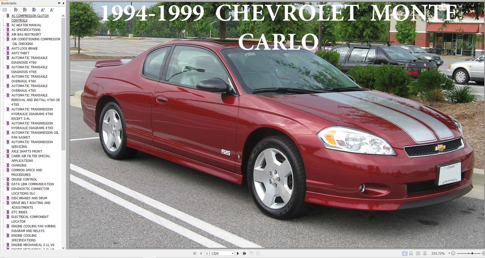Chevrolet Monte Carlo 1994 1999 Service Repair Manual 1