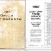 Chevrolet R V P Truck G Van 1987 Service Repair Manual 1