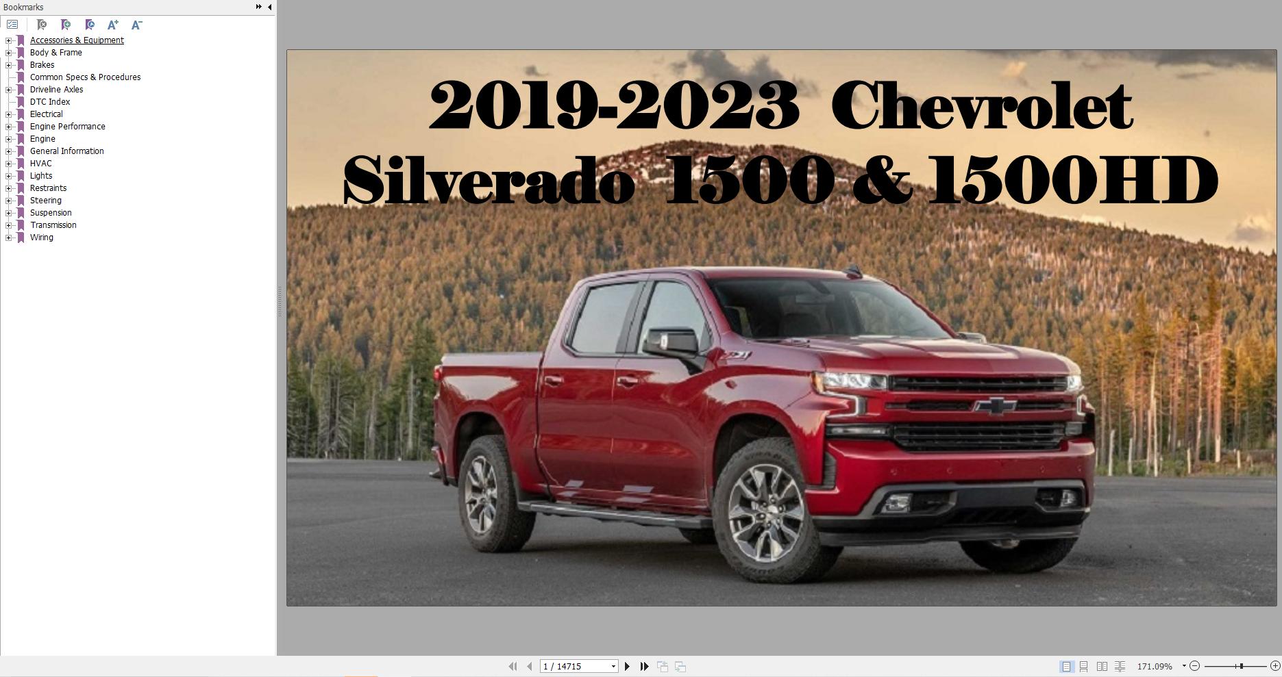 Chevrolet Sierra 1500 1500HD 2019 2023 Service Repair Manual 1