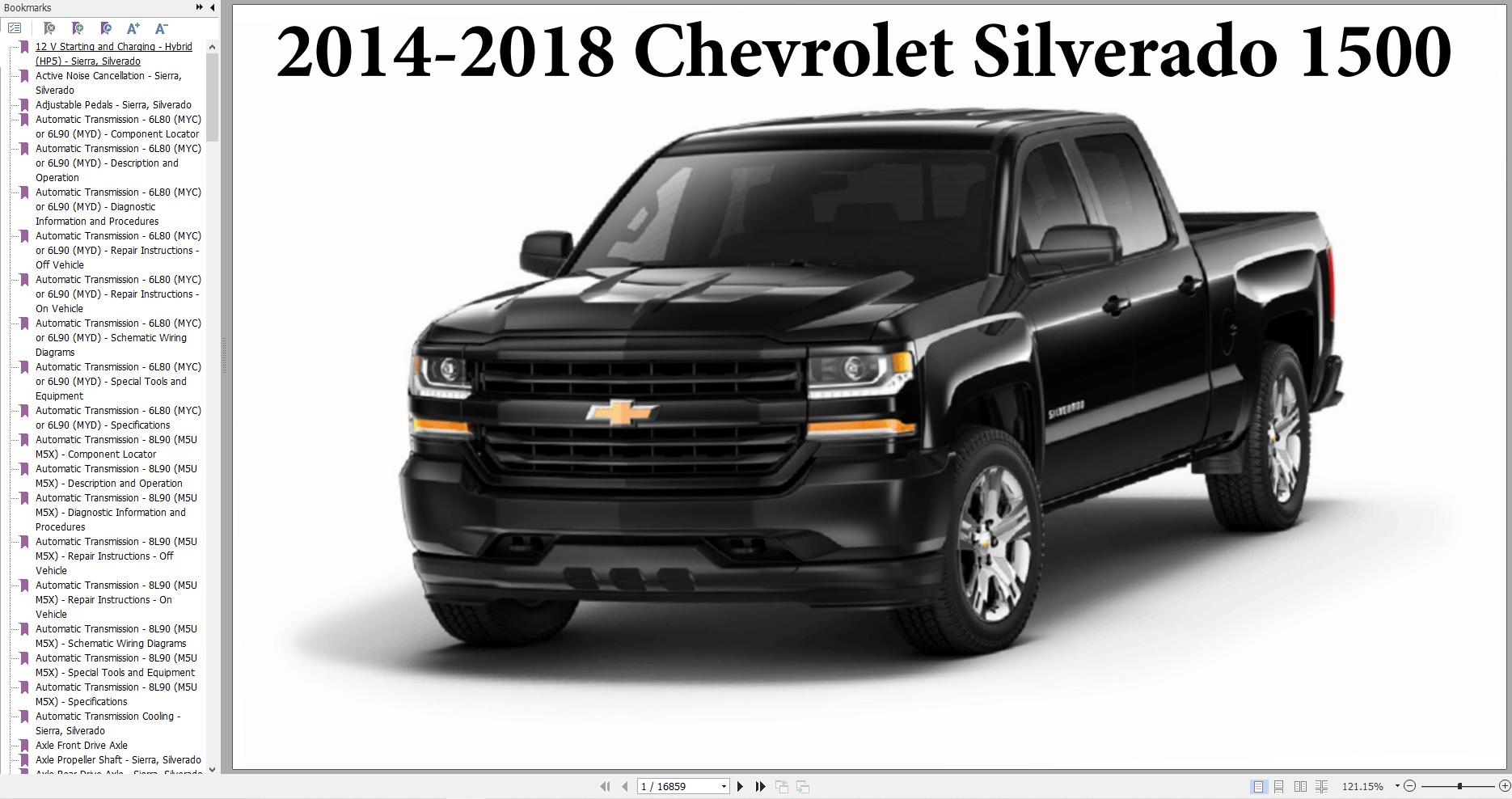 Chevrolet Silverado 1500 2014 2018 Service Repair Manual 1