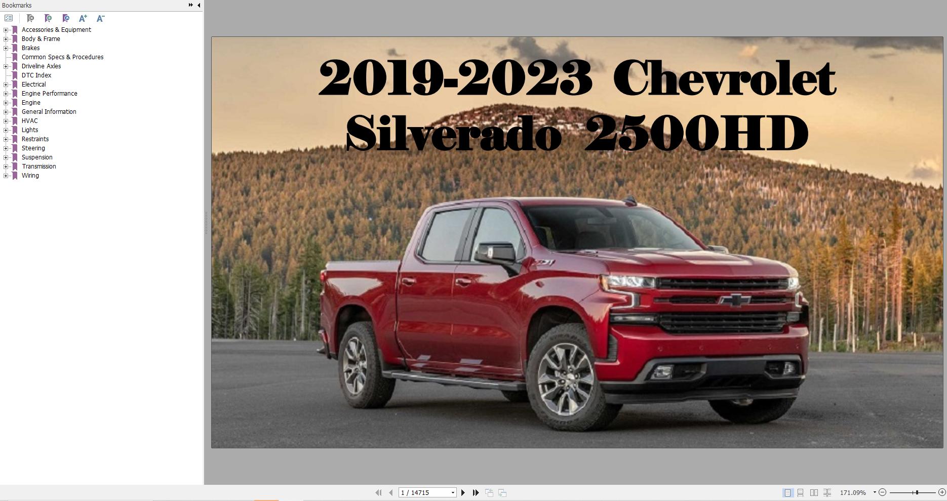 Chevrolet Silverado 2500HD 2019 2023 Service Repair Manual 1