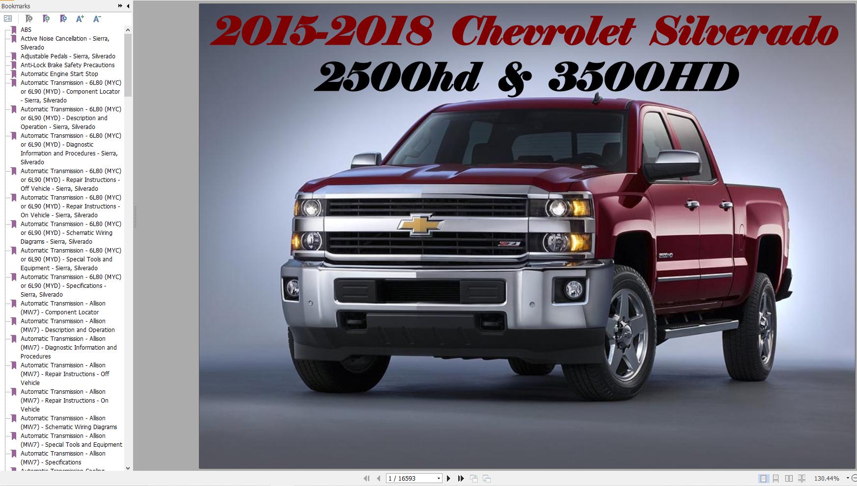 Chevrolet Silverado 2500HD 3500HD 2015 2018 Service Repair Manual 1