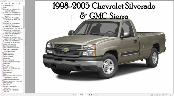 Chevrolet Silverado GMC Sierra 1998 2005 Service Repair Manual 1