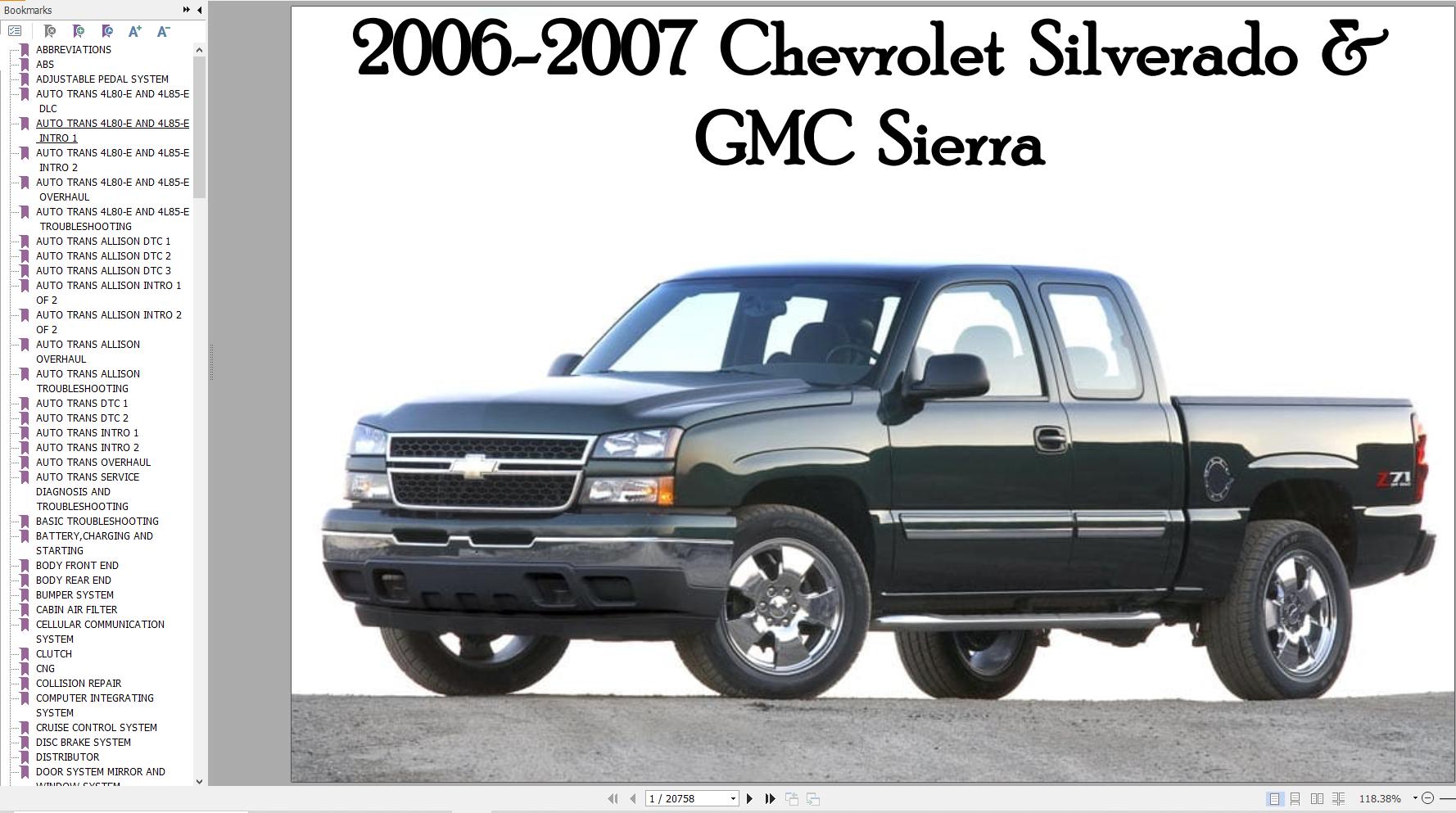 Chevrolet Silverado GMC Sierra 2006 2007 Service Repair Manual 1