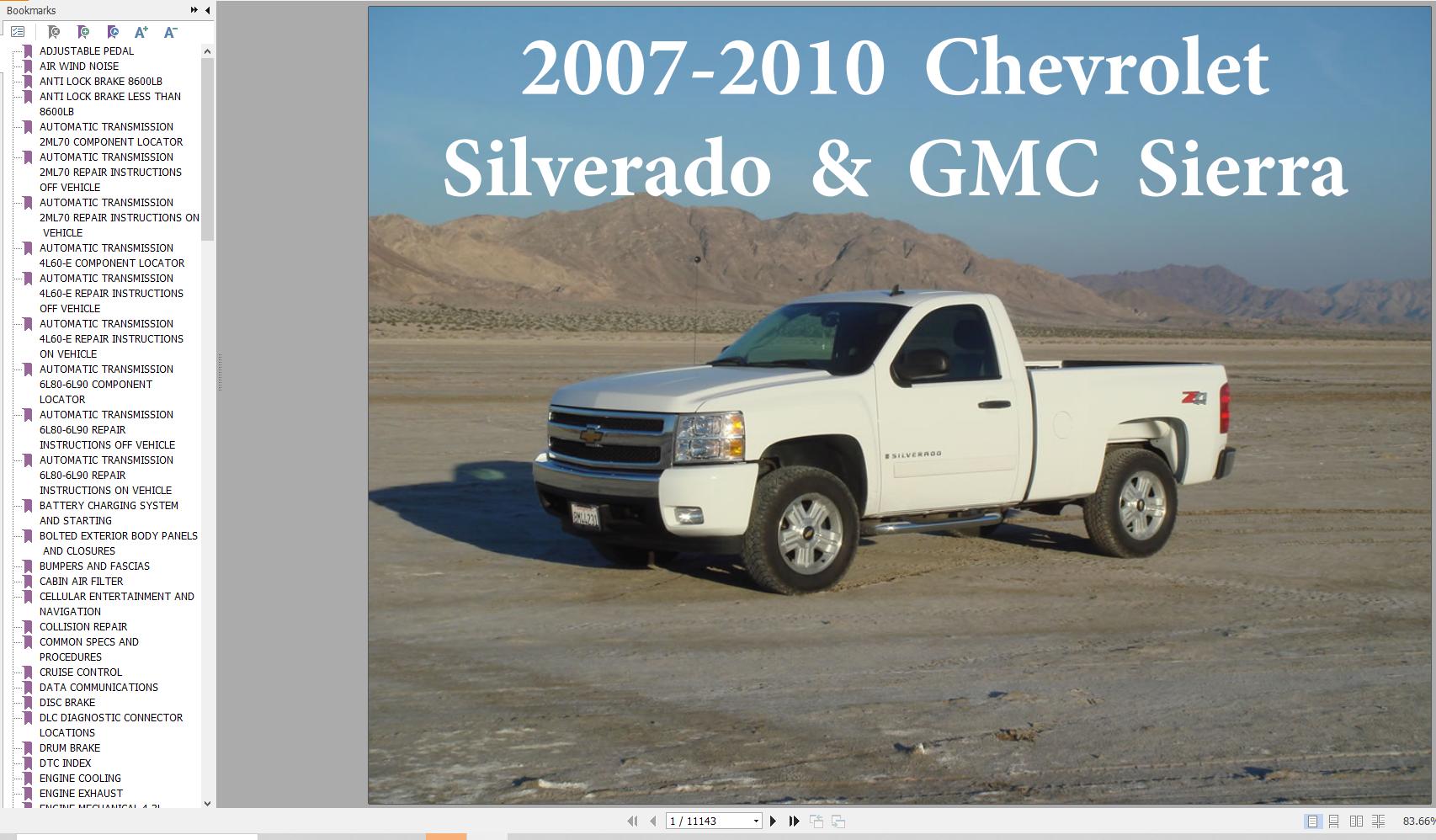 Chevrolet Silverado GMC Sierra 2007 2010 Service Repair Manual 1