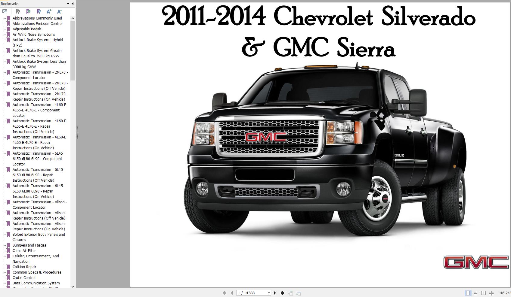 Chevrolet Silverado GMC Sierra 2011 2014 Service Repair Manual 1