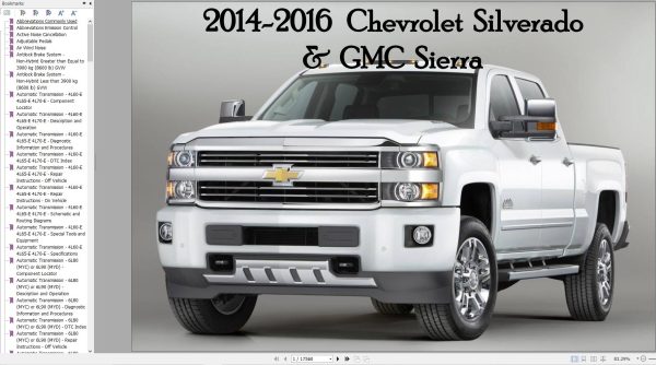 Chevrolet Silverado GMC Sierra 2014 2016 Service Repair Manual 1
