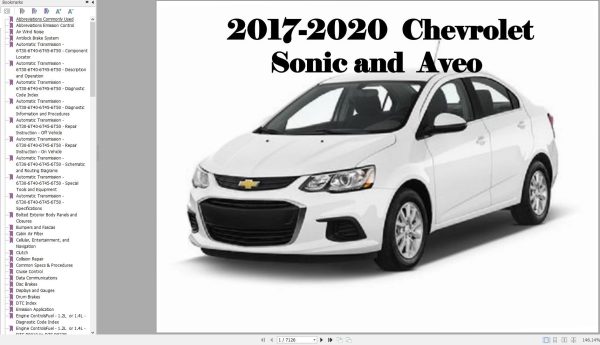 Chevrolet Sonic Aveo 2017 2020 Service Repair Manual 1