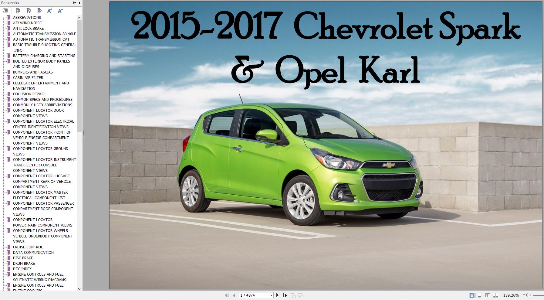 Chevrolet Spark Opel Karl 2015 2017 Service Repair Manual 1
