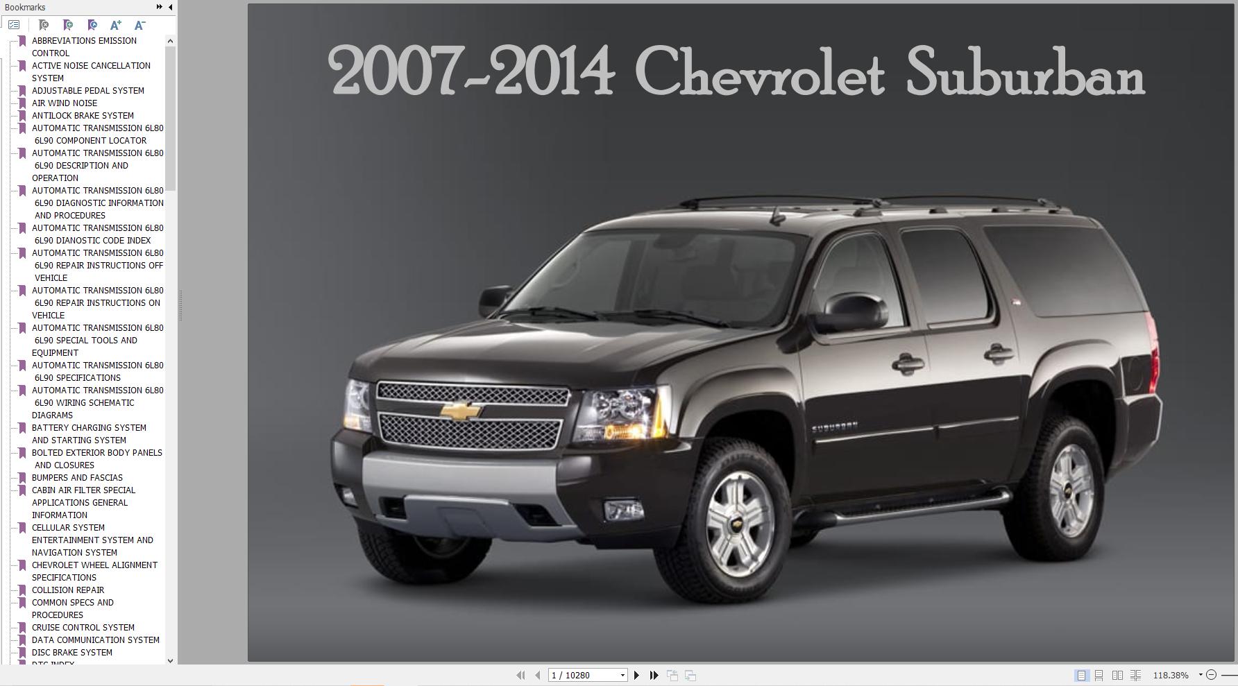 Chevrolet Suburban 2007 2014 Service Repair Manual 1