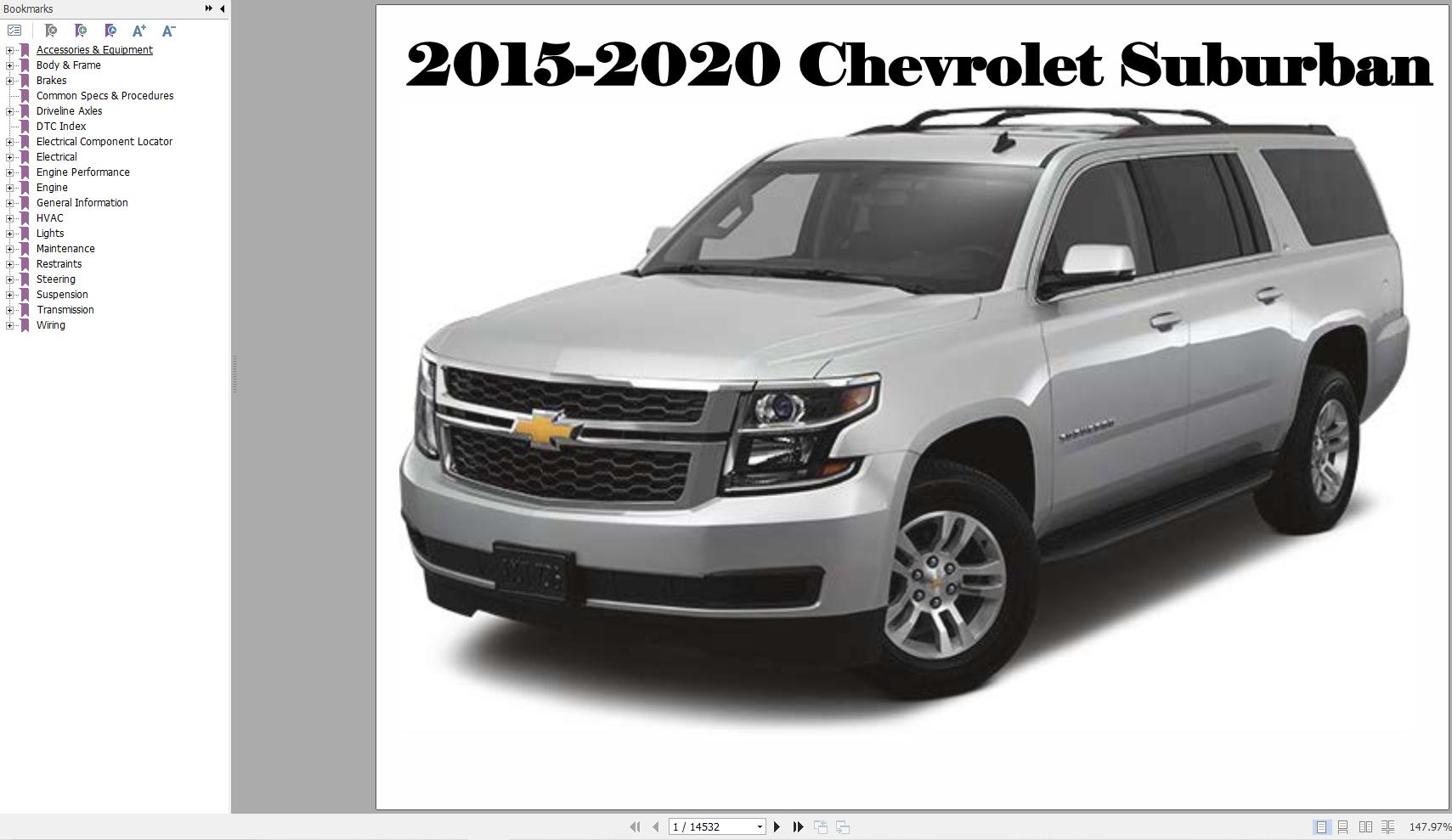 Chevrolet Suburban 2015 2020 Service Repair Manual 1