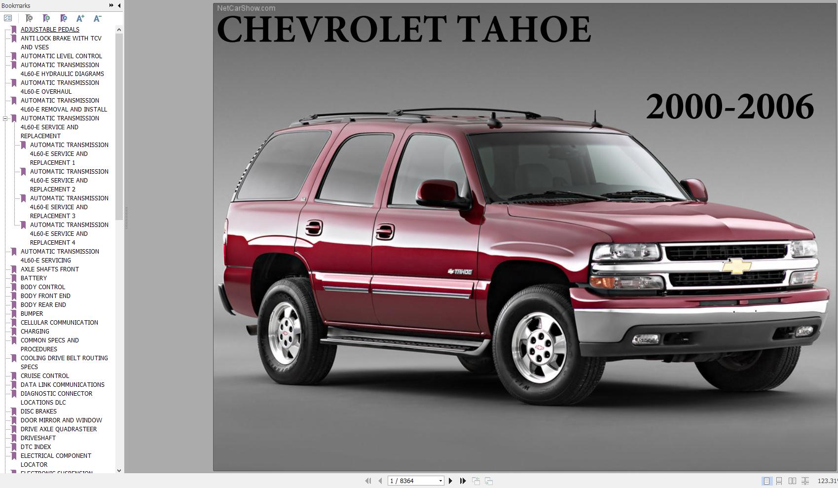 Chevrolet Tahoe 2000 2006 Service Repair Manual 1