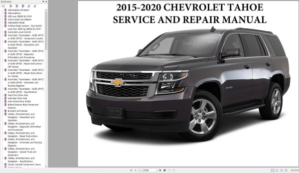 Chevrolet Tahoe 2015 2020 Service Repair Manual 1