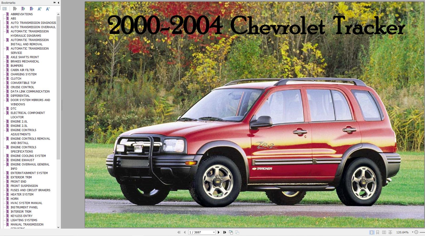 Chevrolet Tracker 2000 2004 Service Repair Manual 1