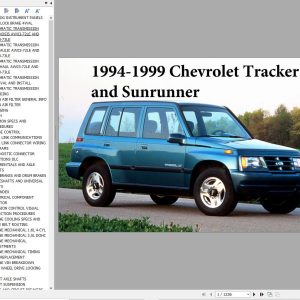 Chevrolet Tracker Sunrunner 1994 1999 Service Repair Manual 1