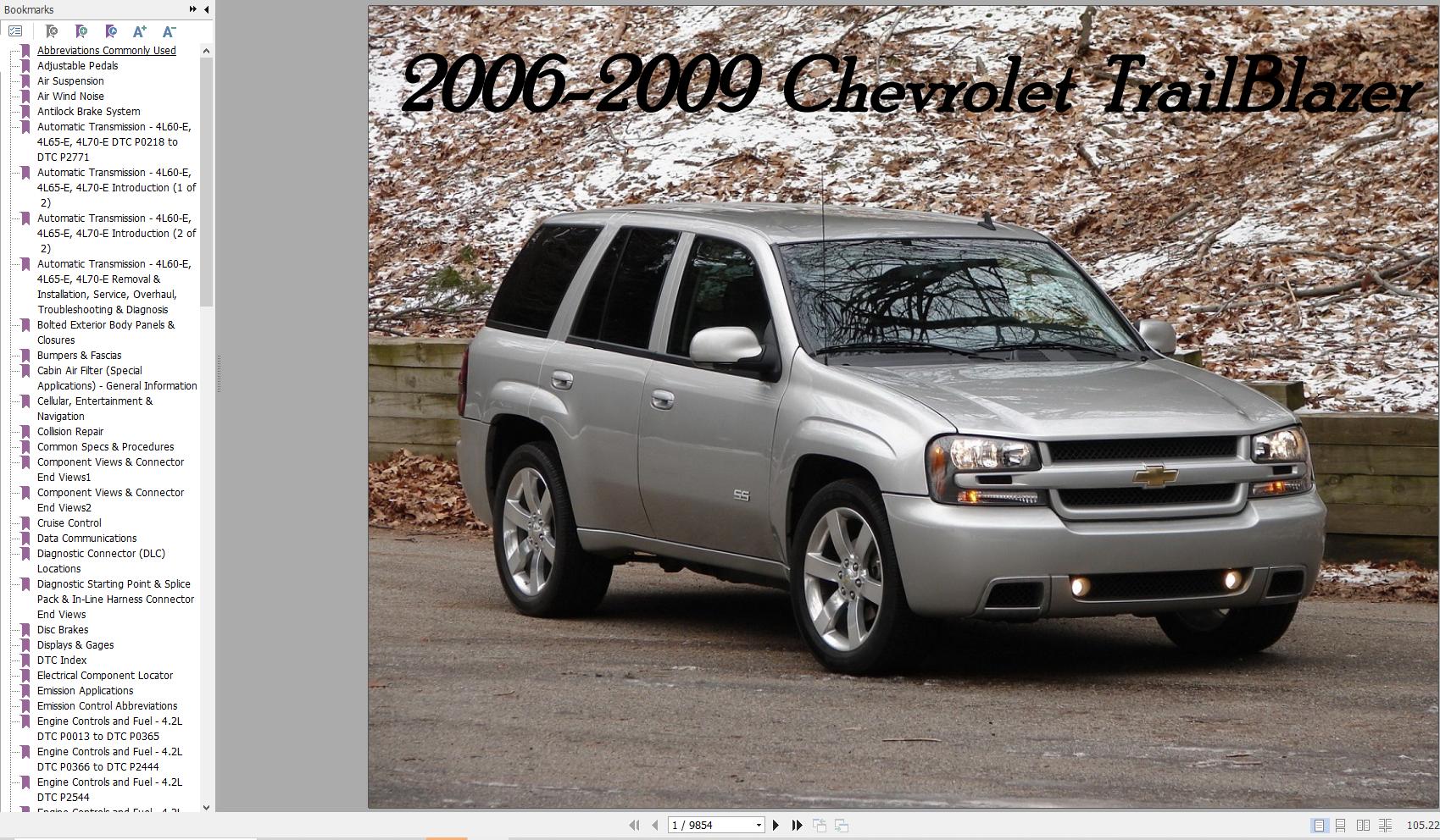 Chevrolet Trailblazer 2006 2009 Service Repair Manual 1