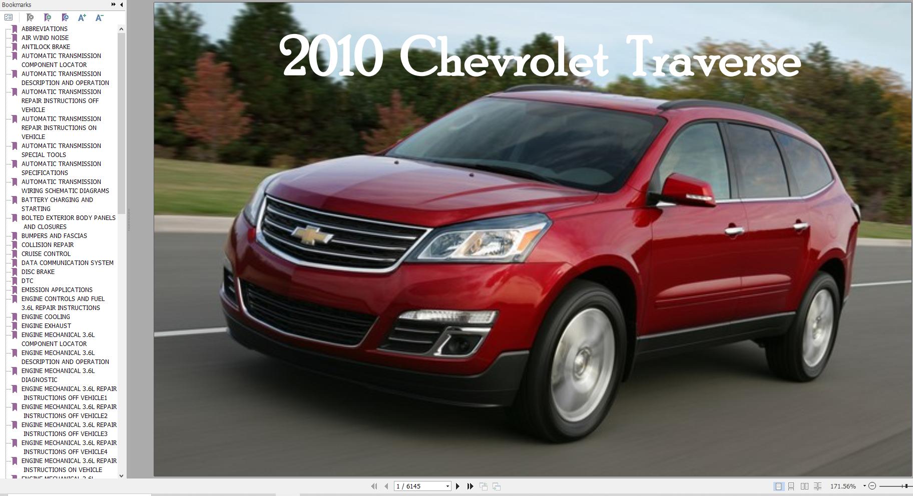 Chevrolet Traverse 2010 Service Repair Manual 1
