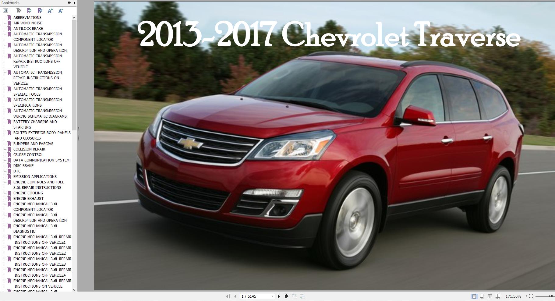 Chevrolet Traverse 2013 2017 Service Repair Manual 1