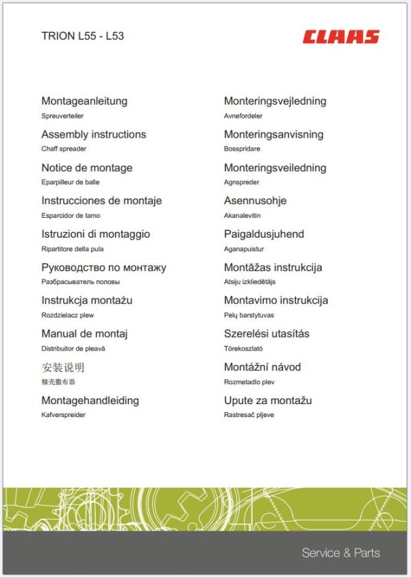 Claas Tractor TRION 710 720 730 740 750 L55 Assembly Instruction 2