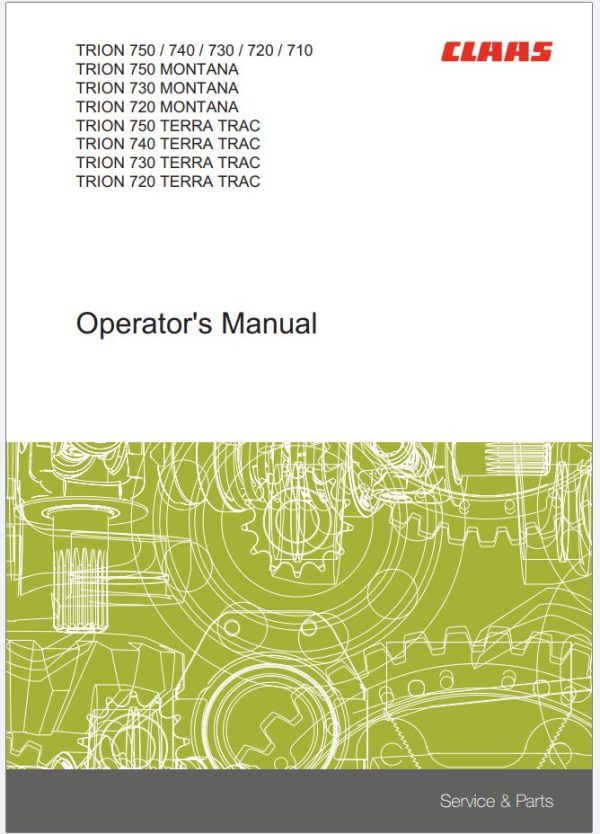 Claas Tractor TRION 710 720 730 740 750 L55 Operator Manual 1
