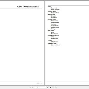 Crown Electric Pallet GPW1000 Parts Manual 1