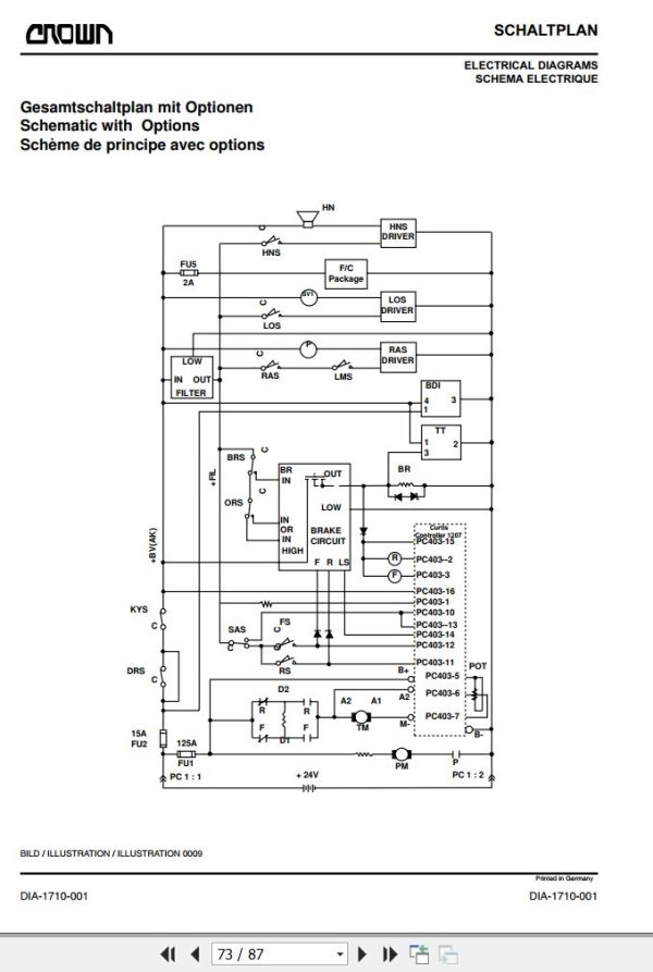 Crown Electric Pallet GPW1000 Series Service and Parts Manual DE 3