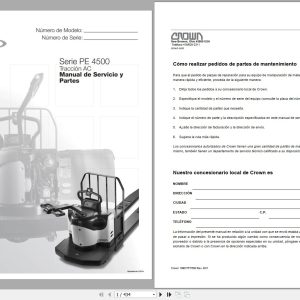 Crown Electric Pallet PE4500 Series Service and Parts Manual ES 1
