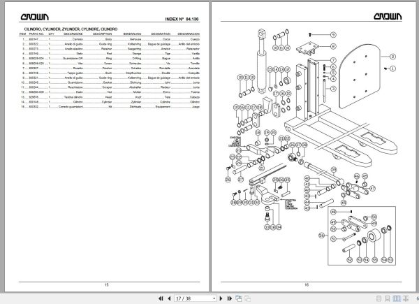 Crown Electric Pallet RT3520 Series Parts Manual 2