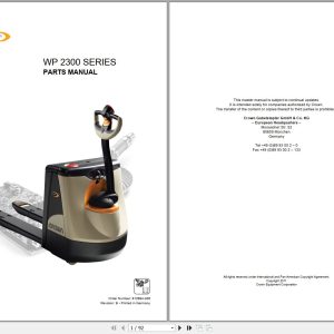 Crown Electric Pallet WP2300 Series Parts Manual 1
